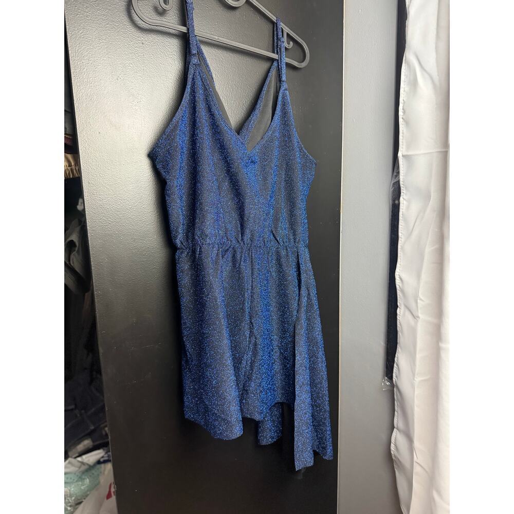 City Chic Electric Blue Asymmetrical Blouse High Stretch - Large/20 (Plus) NWT - Picture 7 of 14